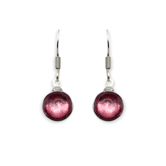 Rose Aluminium Circles Shiny Fish Hook Earrings