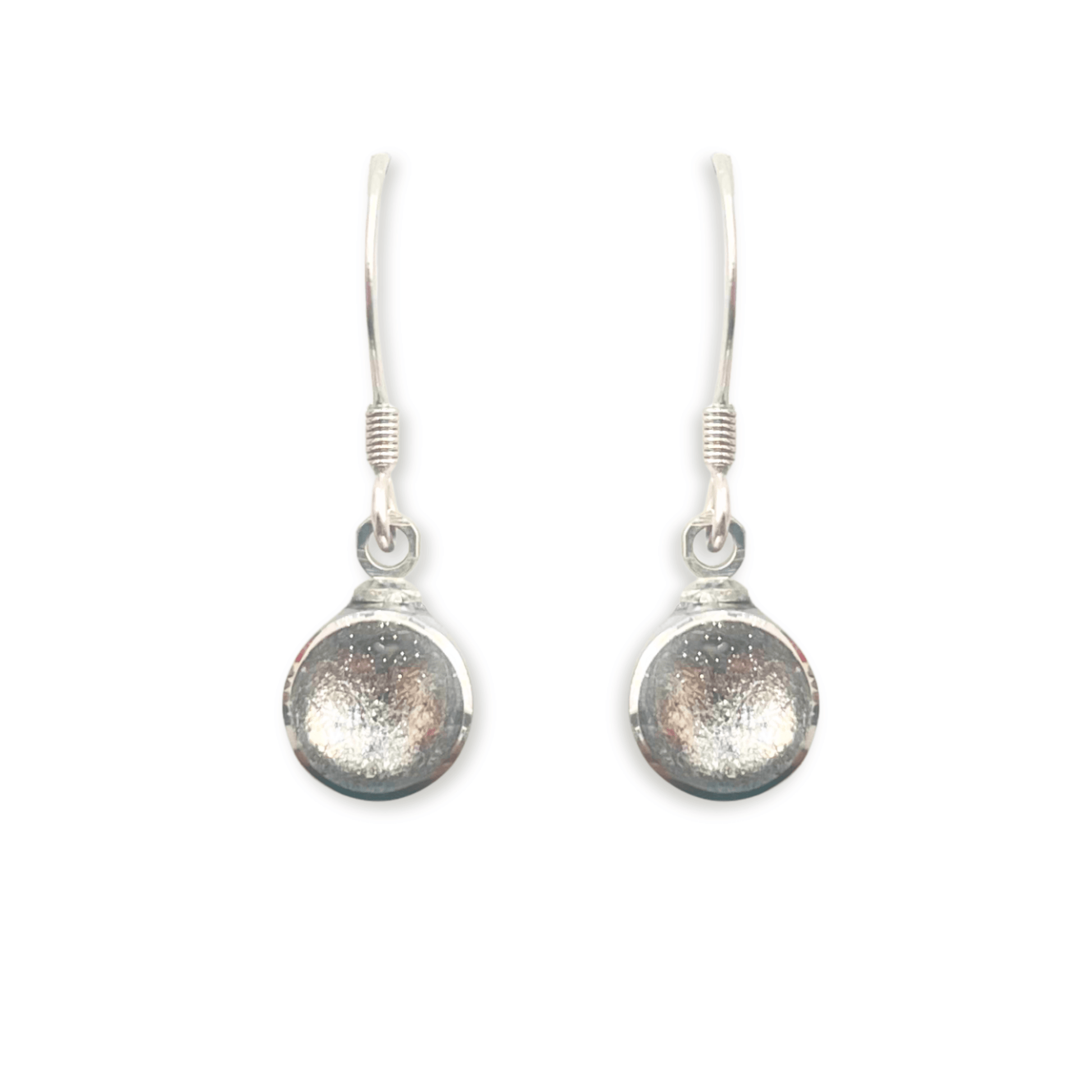 Silver Aluminium Circles Shiny Fish Hook Earrings