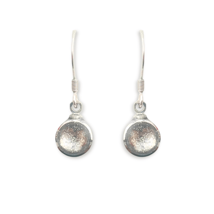 Silver Aluminium Circles Shiny Fish Hook Earrings