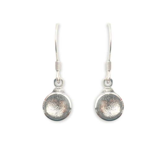 Silver Aluminium Circles Shiny Fish Hook Earrings