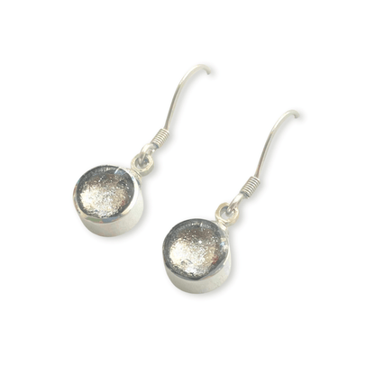 Silver Aluminium Circles Shiny Fish Hook Earrings