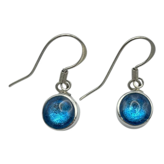 Sky Aluminium Circles Shiny Fish Hook Earrings | The Jewellery Stop