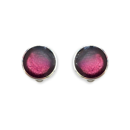 Peony Aluminium Circles Shiny Clip Earrings