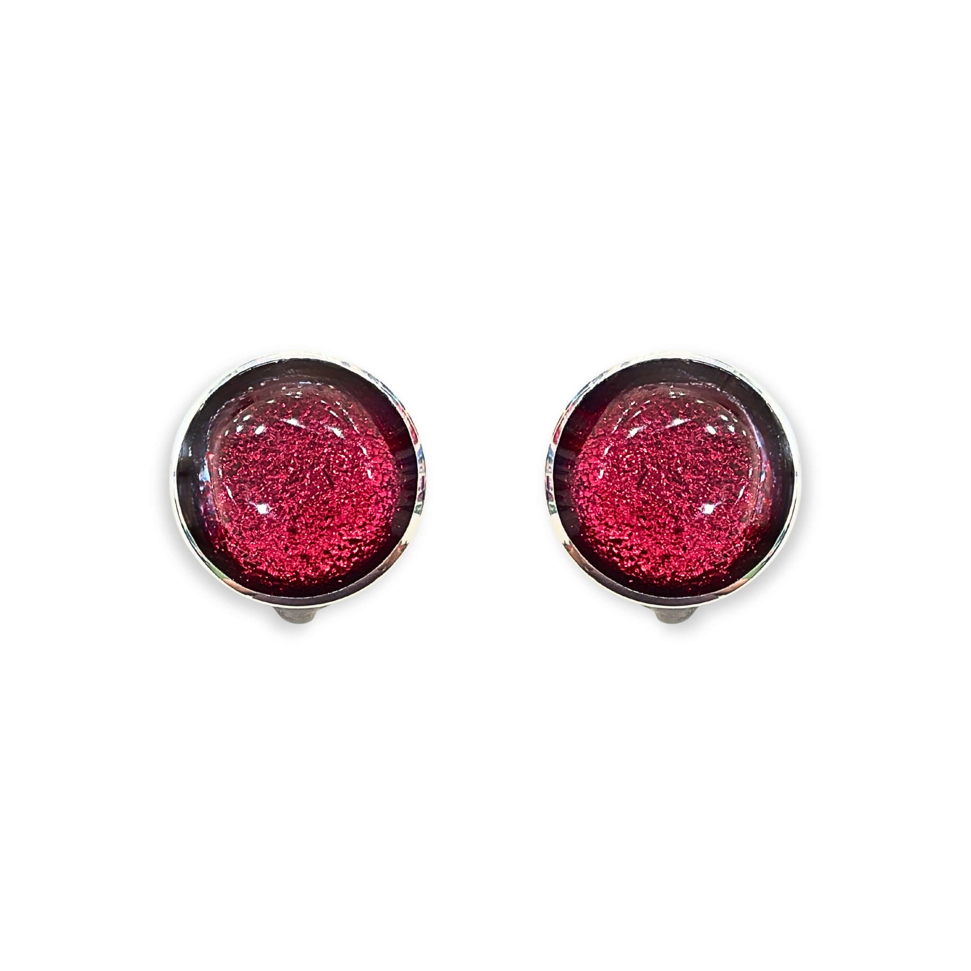 St Tropez Aluminium Circles Shiny Clip Earrings