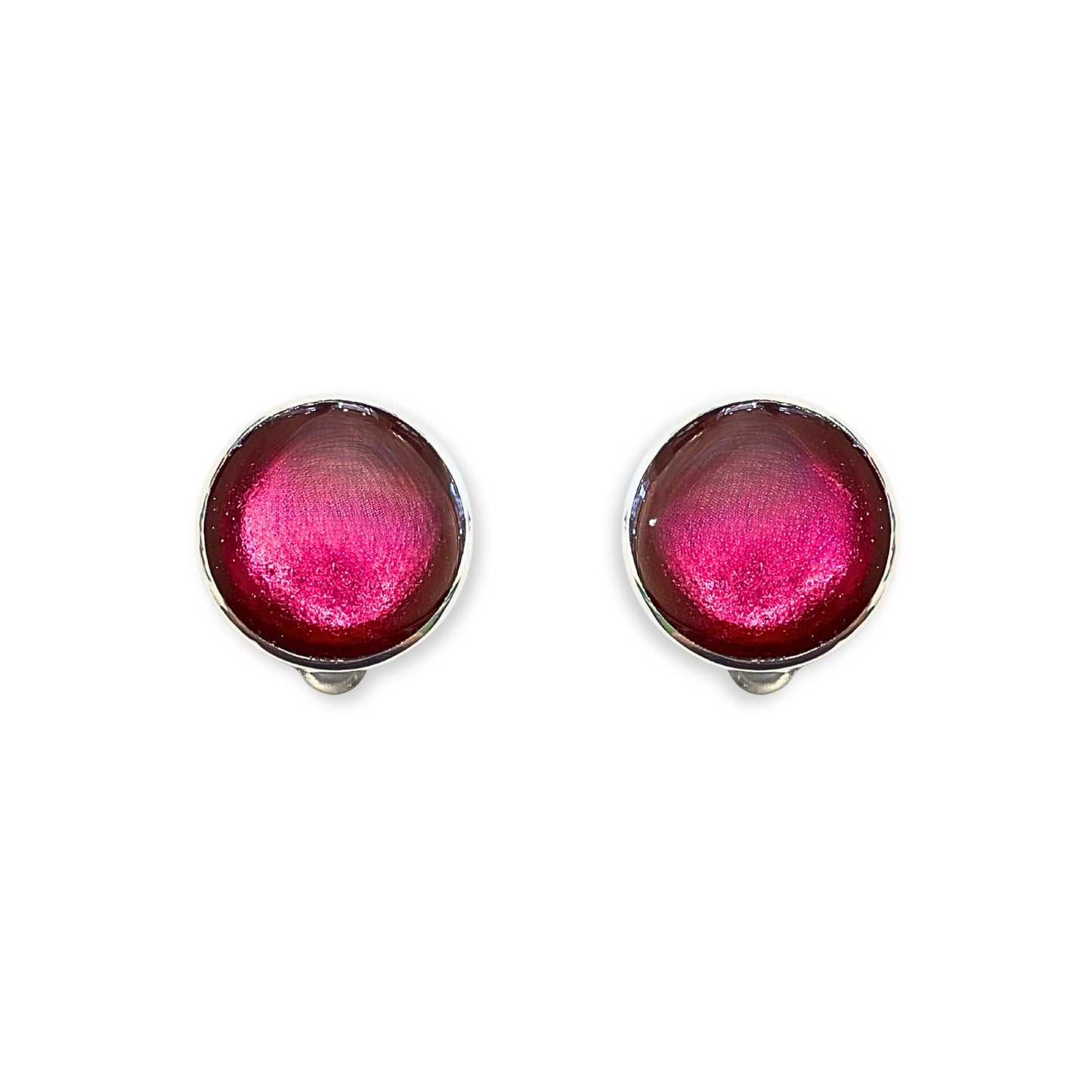 Tropical Aluminium Circles Shiny Clip Earrings