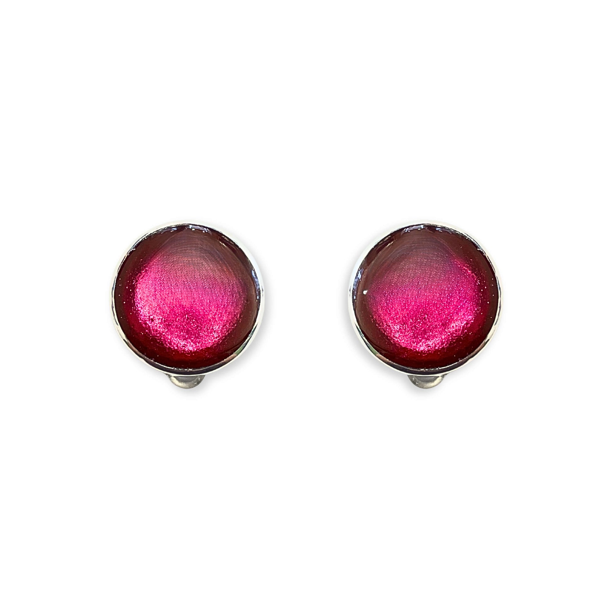 Tropical Aluminium Circles Shiny Clip Earrings