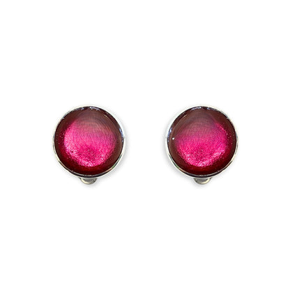 Tropical Aluminium Circles Shiny Clip Earrings