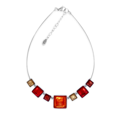 Chilli Aluminium Squares Shiny Classic Necklace | The Jewellery Stop