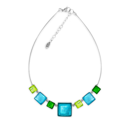 Neptune Aluminium Squares Shiny Classic Necklace | The Jewellery Stop