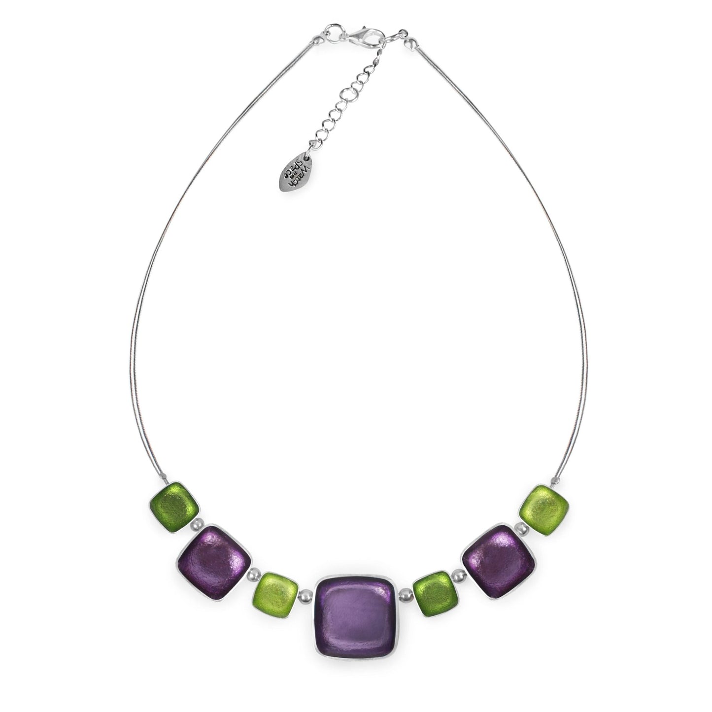 Nessie Aluminium Squares Shiny Classic Necklace | The Jewellery Stop