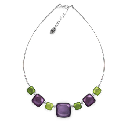 Nessie Aluminium Squares Shiny Classic Necklace | The Jewellery Stop