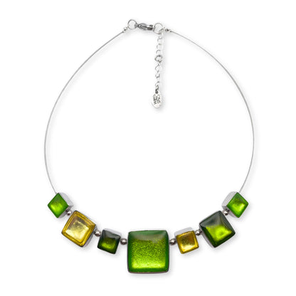 Citrus Aluminium Squares Shiny Classic Necklace
