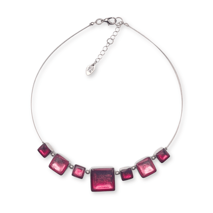 Flamingo Aluminium Squares Shiny Classic Necklace