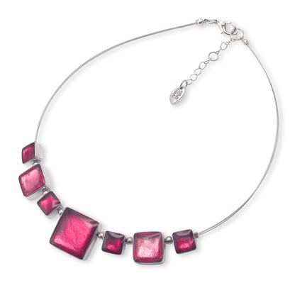 Flamingo Aluminium Squares Shiny Classic Necklace