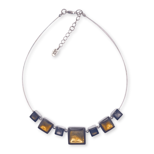 Metallics Aluminium Squares Shiny Classic Necklace