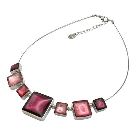 Peony Aluminium Squares Shiny Classic Necklace