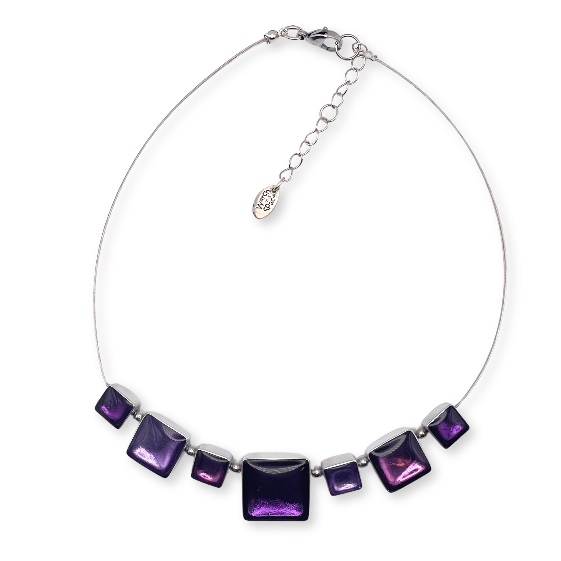 Sweetpea Aluminium Squares Shiny Classic Necklace