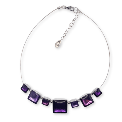 Sweetpea Aluminium Squares Shiny Classic Necklace