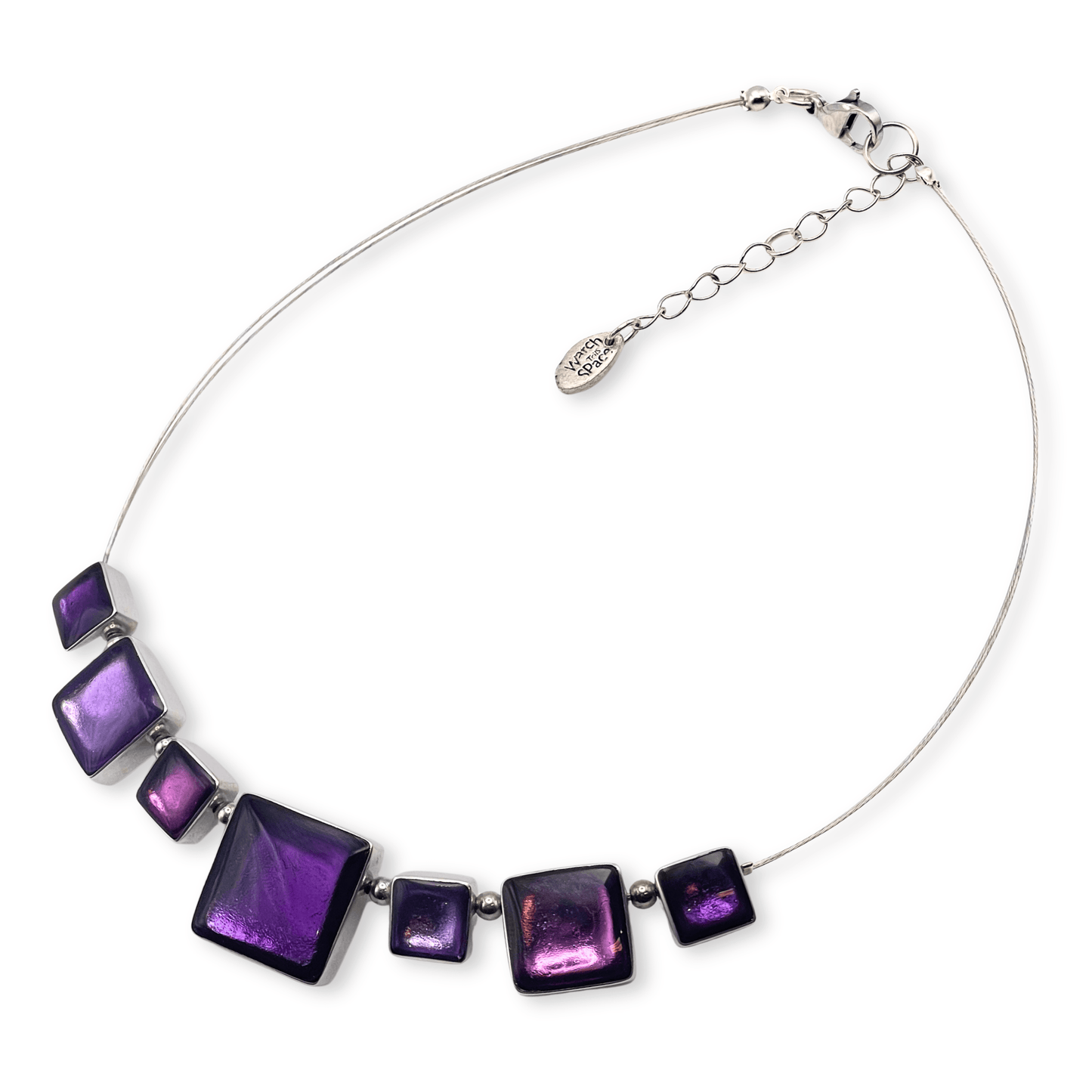 Sweetpea Aluminium Squares Shiny Classic Necklace