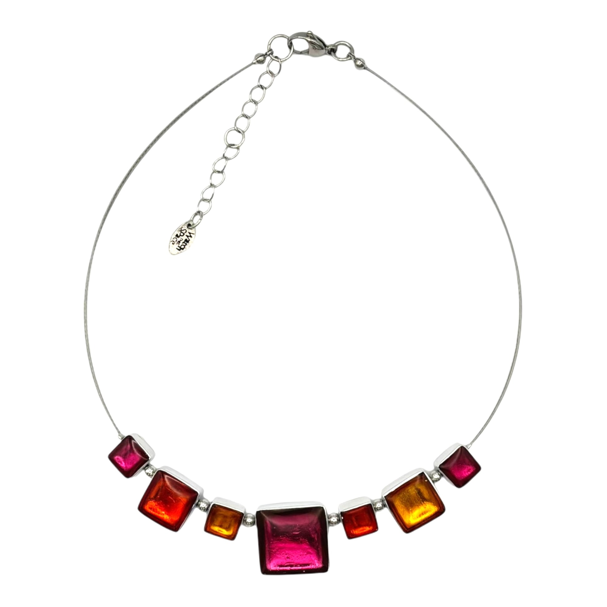 Tropical Aluminium Squares Shiny Classic Necklace