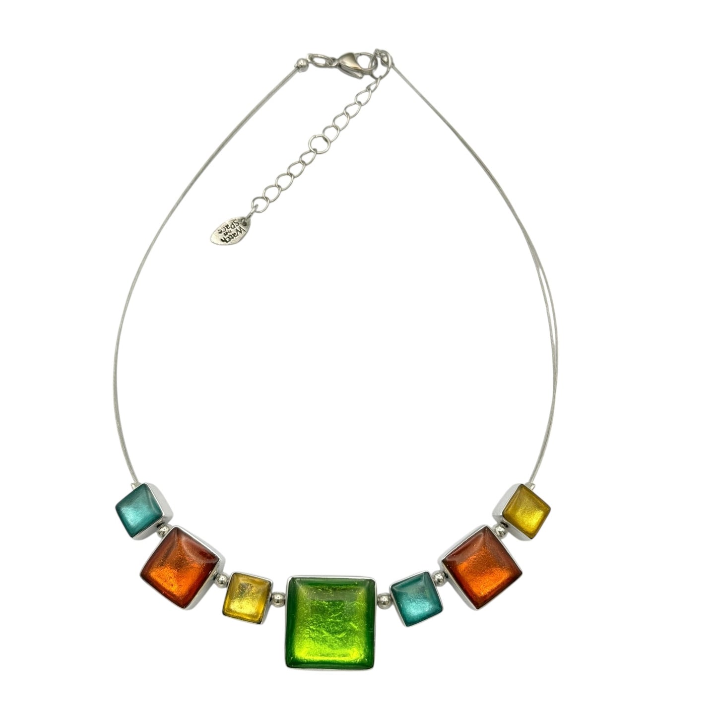 Zest Aluminium Squares Shiny Classic Necklace