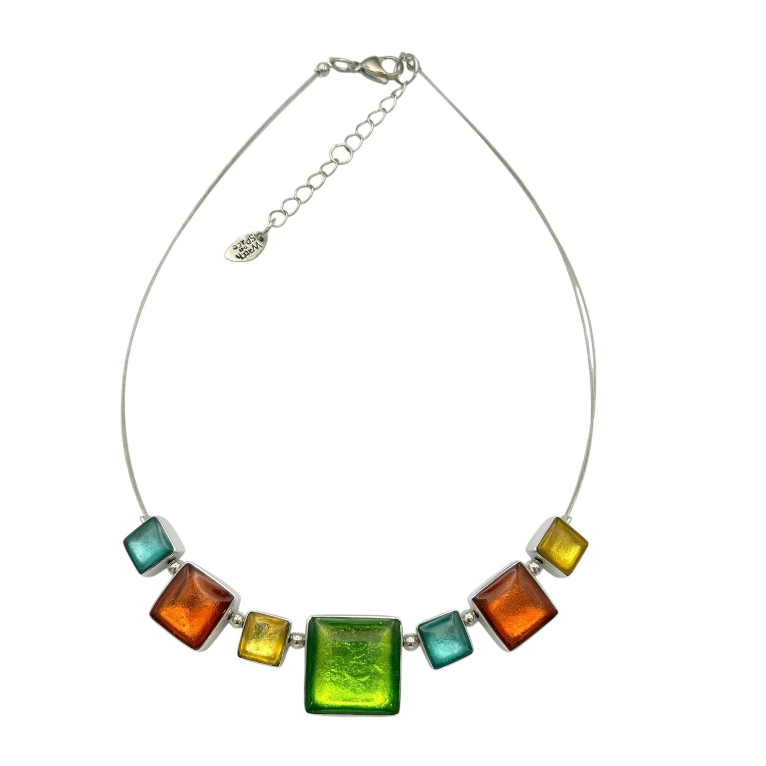 Zest Aluminium Squares Shiny Classic Necklace