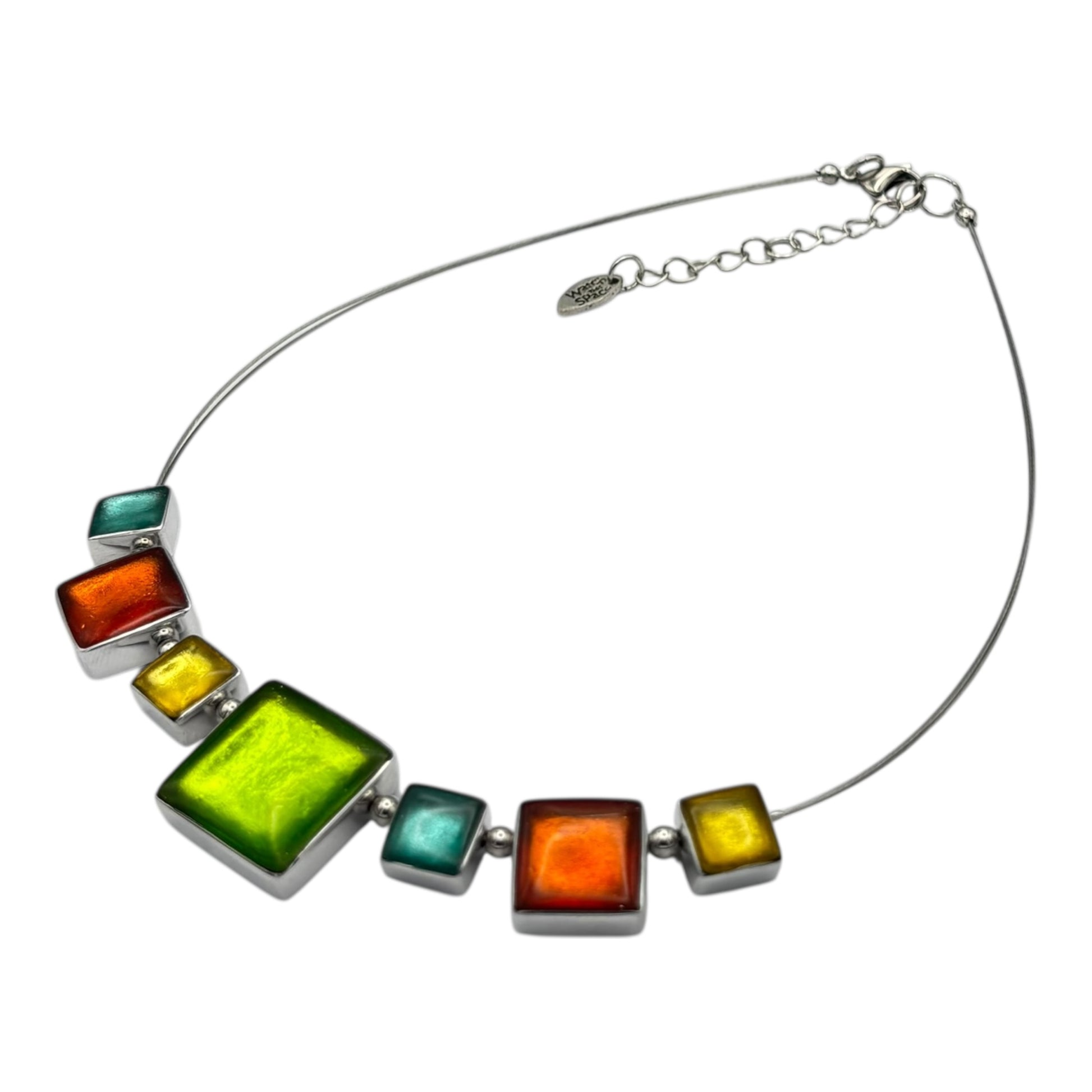 Zest Aluminium Squares Shiny Classic Necklace