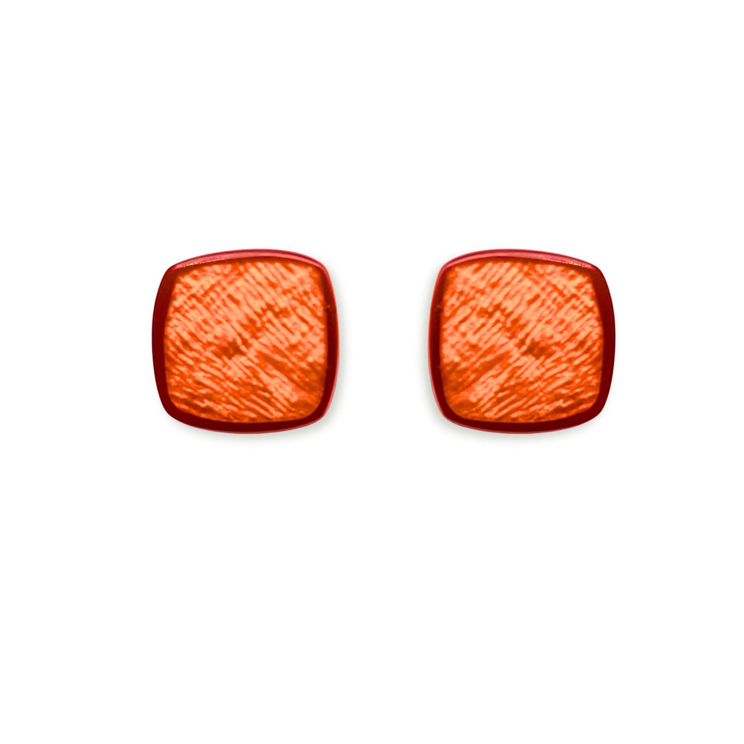 Orange Tiles Shiny Small Stud Earrings