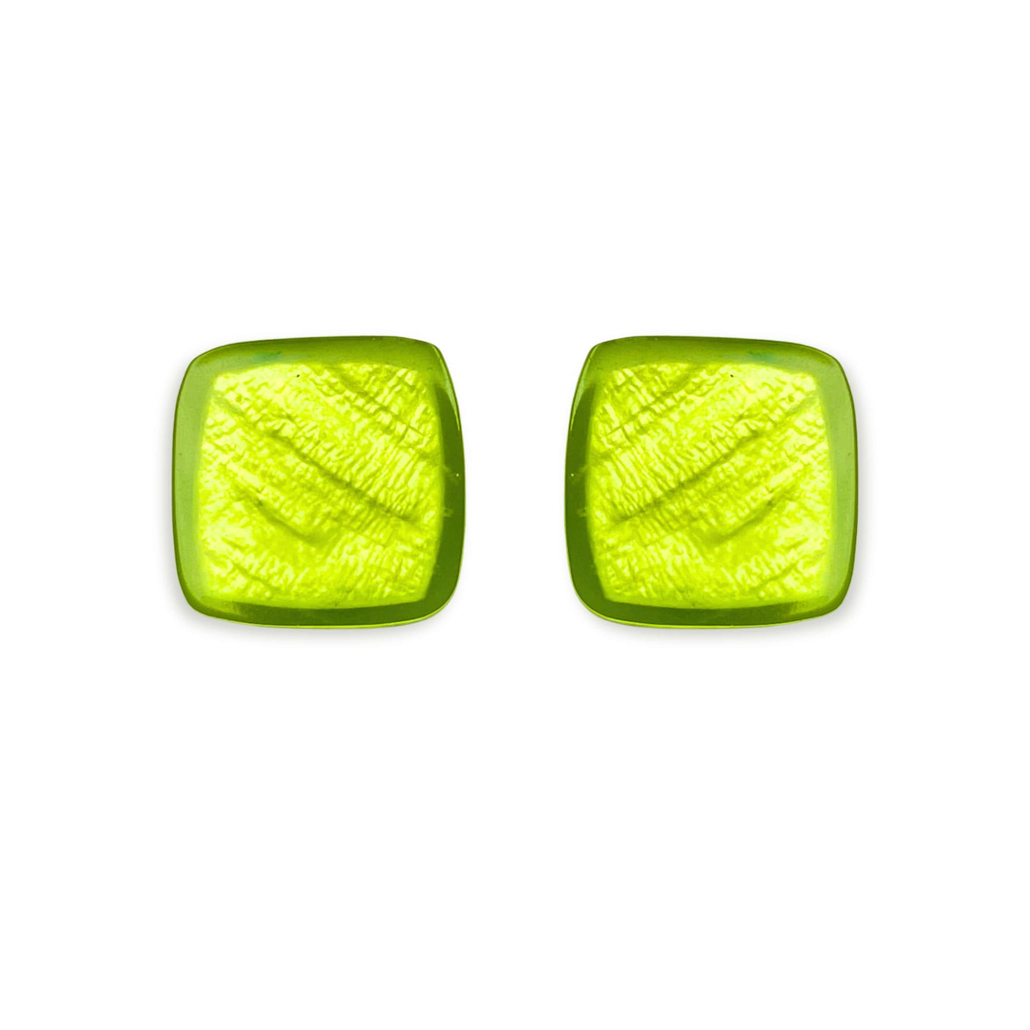 Kiwi Tiles Shiny Small Stud Earrings