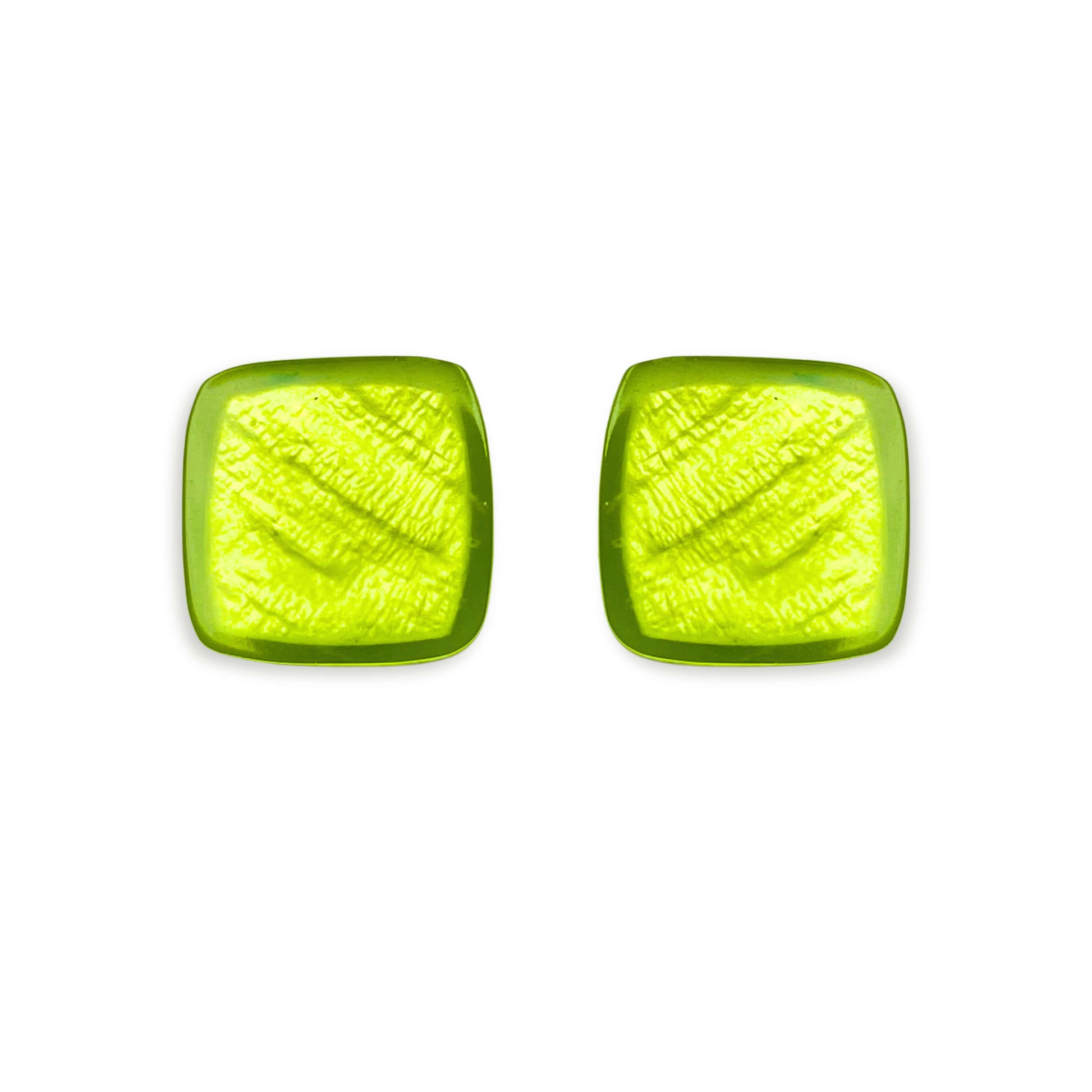 Kiwi Tiles Shiny Small Stud Earrings