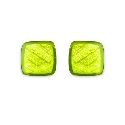 Kiwi Tiles Shiny Small Stud Earrings