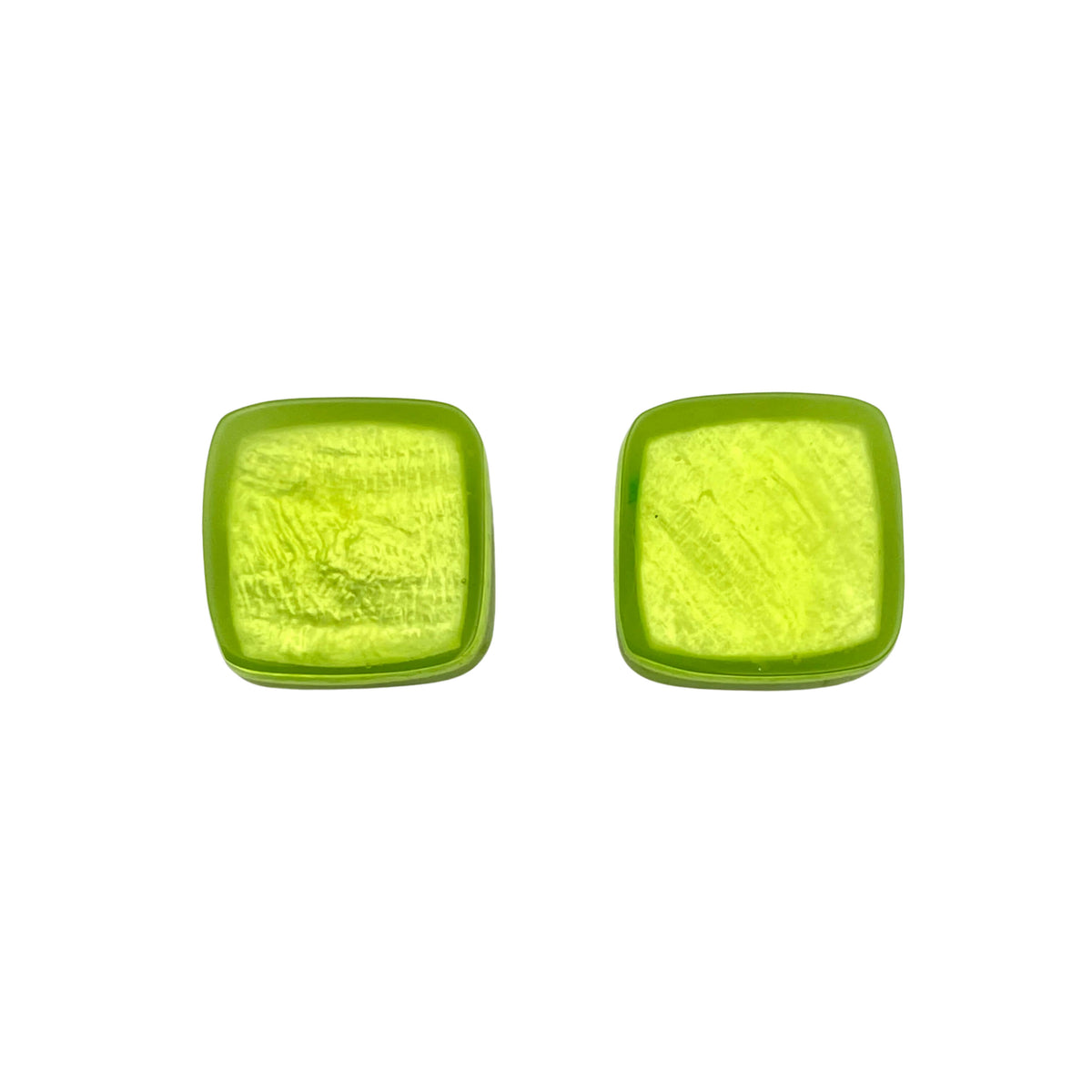 Kiwi Tiles Shiny Large Stud Earrings
