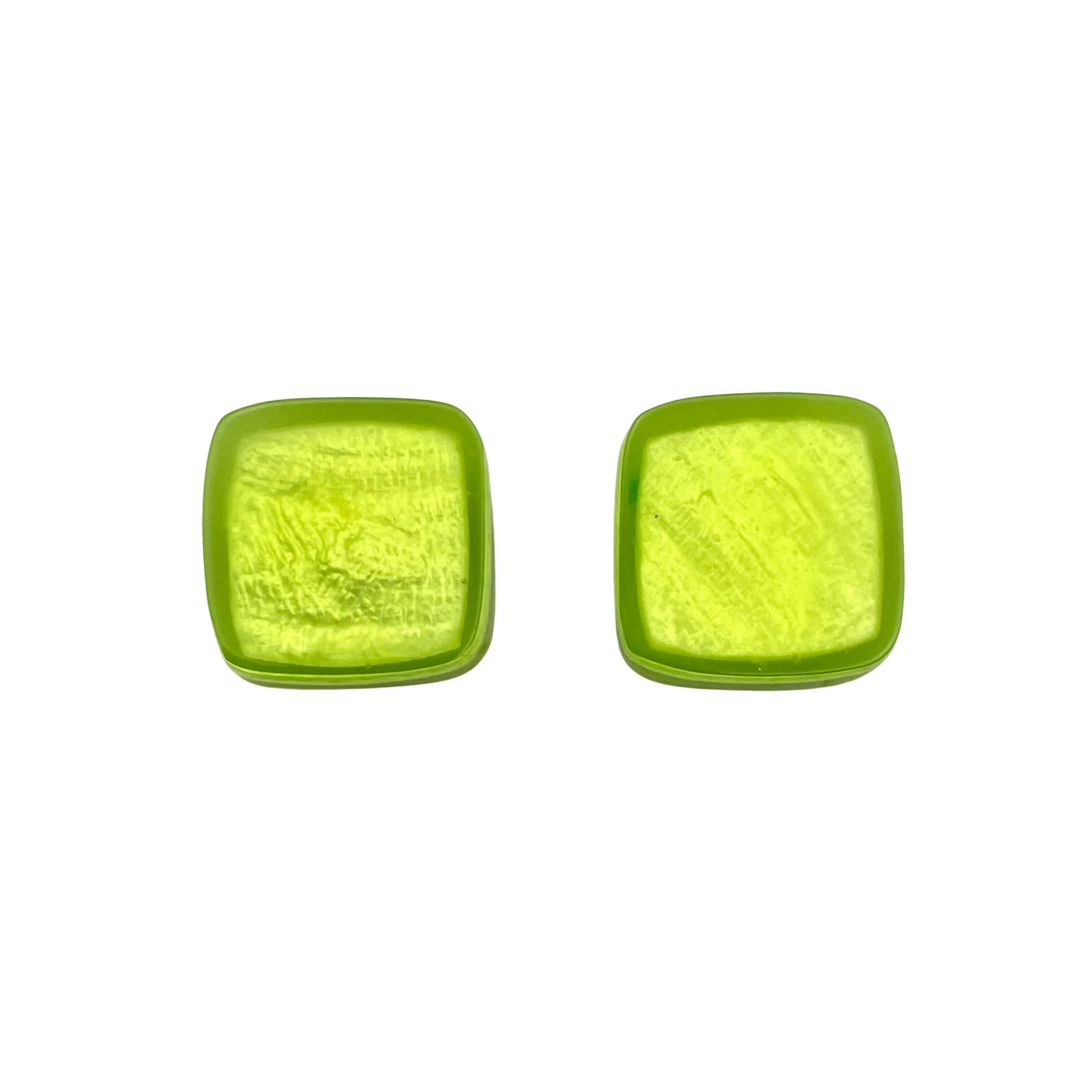 Kiwi Tiles Shiny Large Stud Earrings