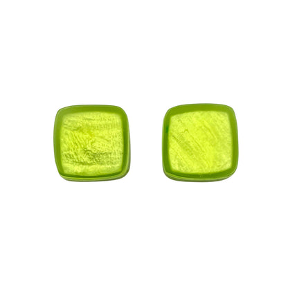 Kiwi Tiles Shiny Large Stud Earrings