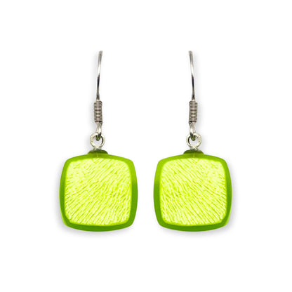 Kiwi Tiles Shiny Fish Hook Earrings