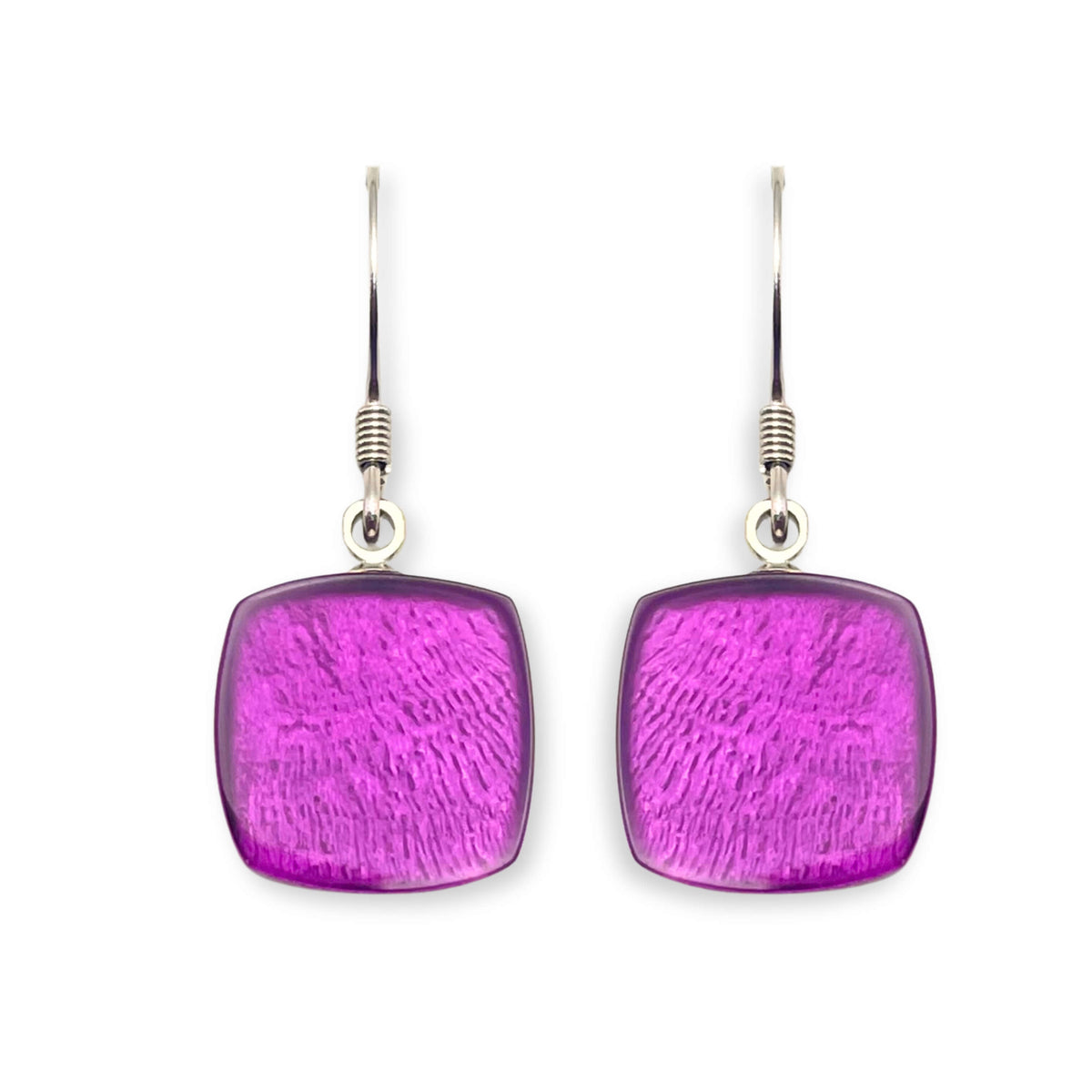 Peacock Tiles Shiny Fish Hook Earrings