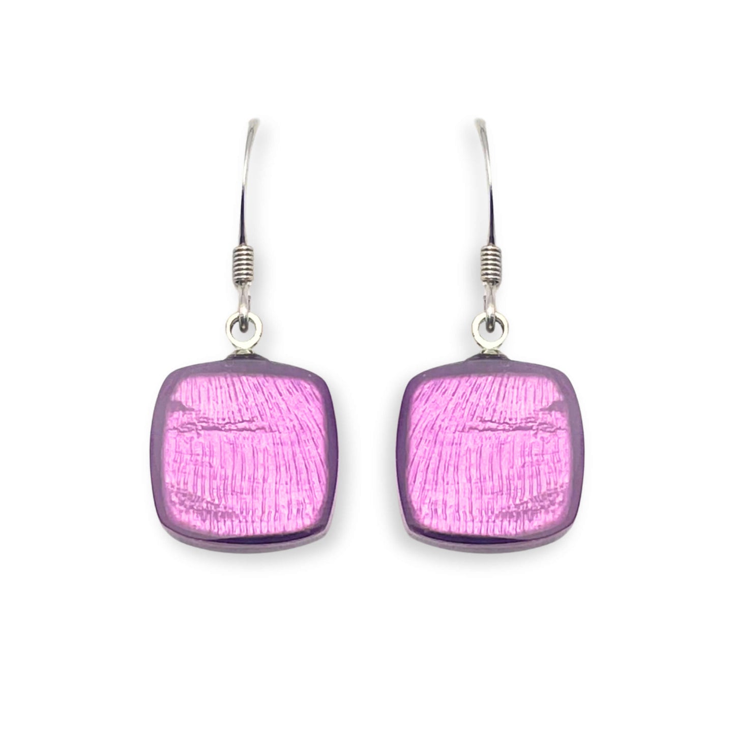 Rainbow Tiles Shiny Fish Hook Earrings