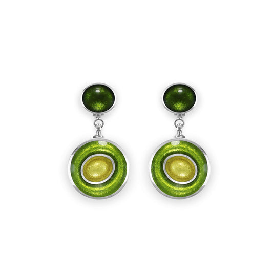 Citrus Organic Circles Shiny Double Drop Stud Earrings | The Jewellery Stop