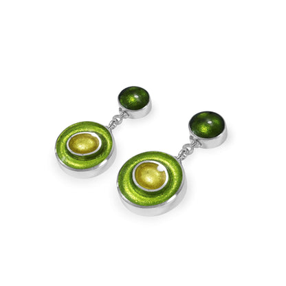 Citrus Organic Circles Shiny Double Drop Stud Earrings | The Jewellery Stop