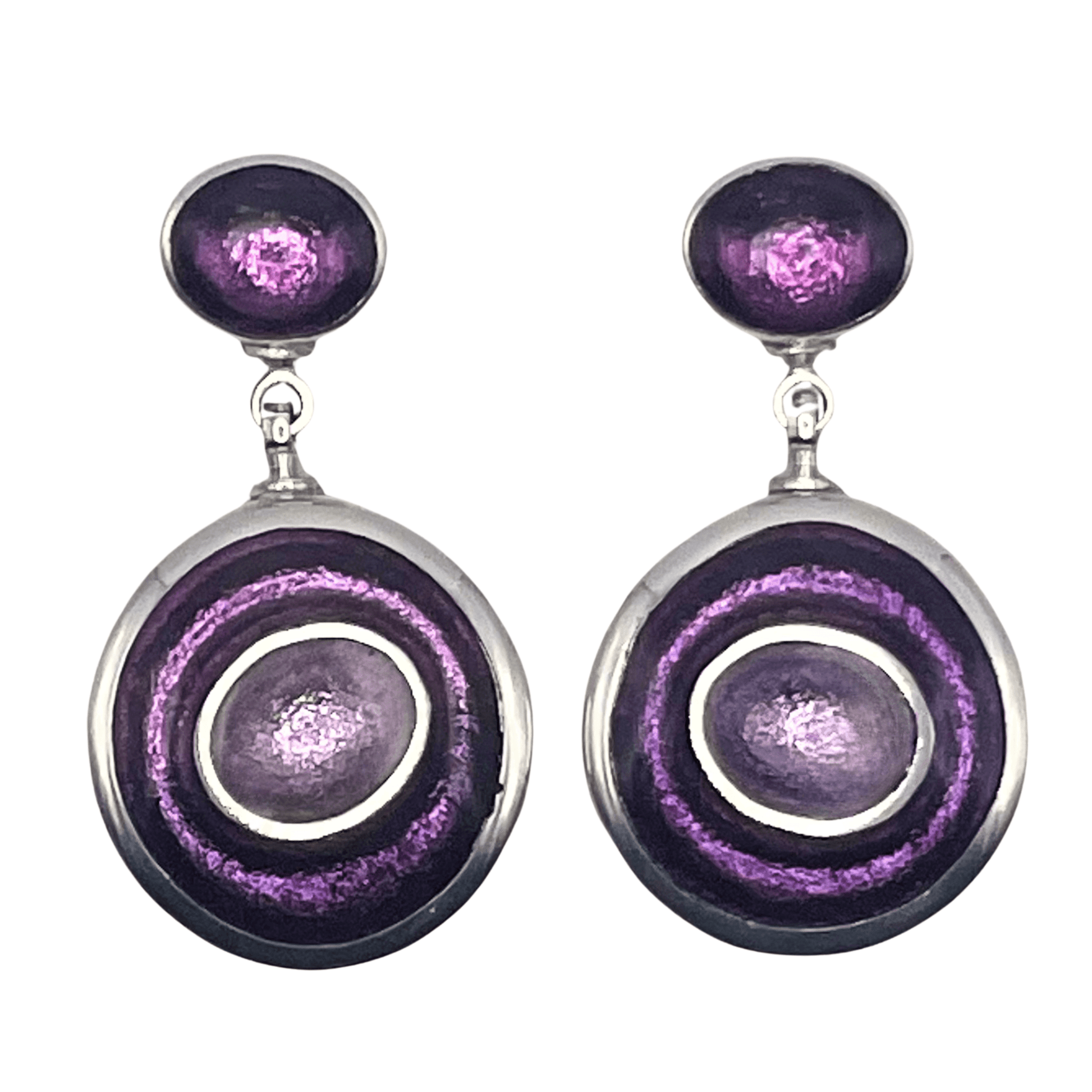 Sweetpea Organic Circles Shiny Double Drop Stud Earrings | The Jewellery Stop