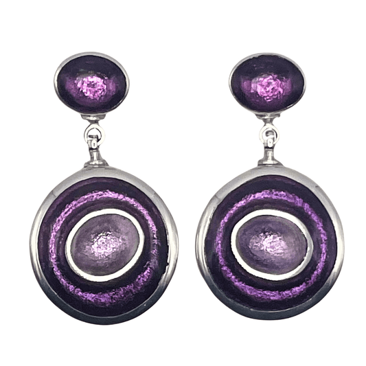 Sweetpea Organic Circles Shiny Double Drop Stud Earrings | The Jewellery Stop