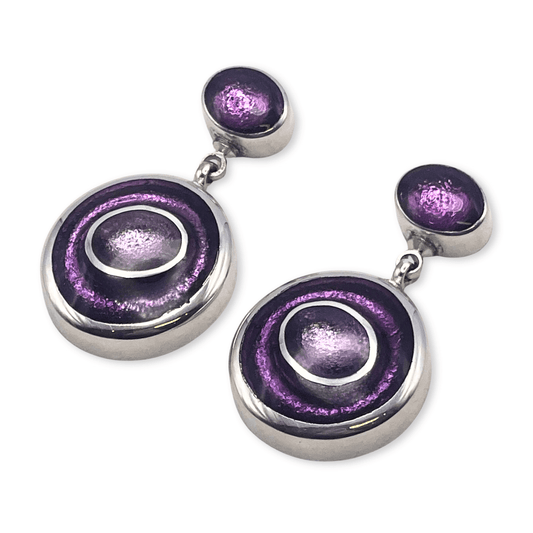 Sweetpea Organic Circles Shiny Double Drop Stud Earrings | The Jewellery Stop