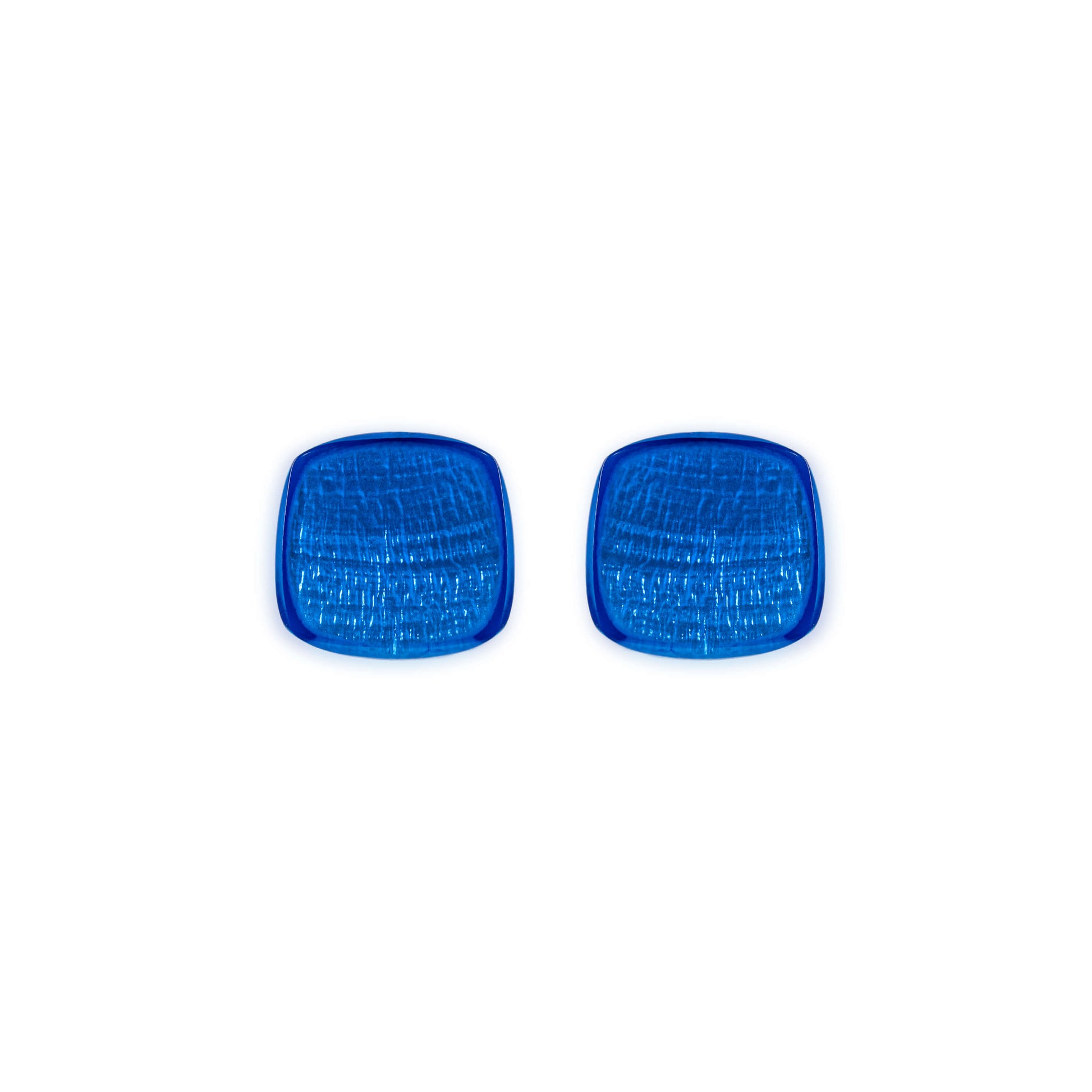 Azure Shell Cubes Shiny Stud Earrings