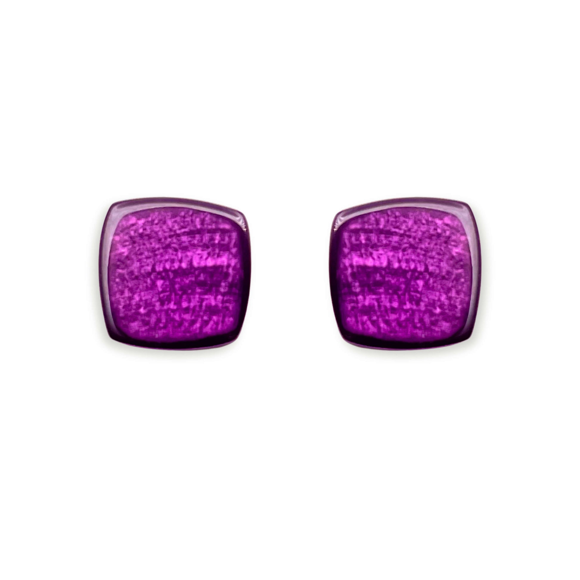 Rainbow Shell Cubes Shiny Stud Earrings