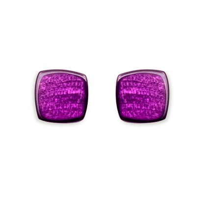 Rainbow Shell Cubes Shiny Stud Earrings