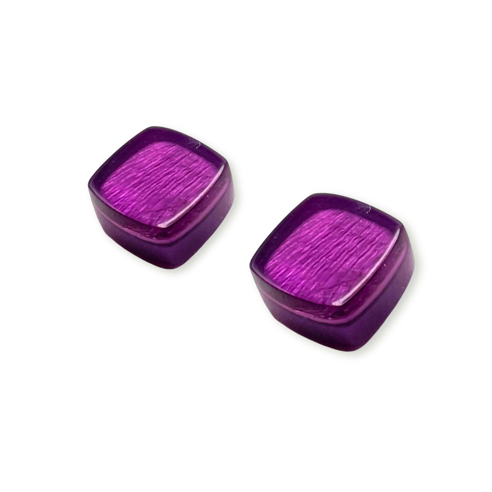 Rainbow Shell Cubes Shiny Stud Earrings