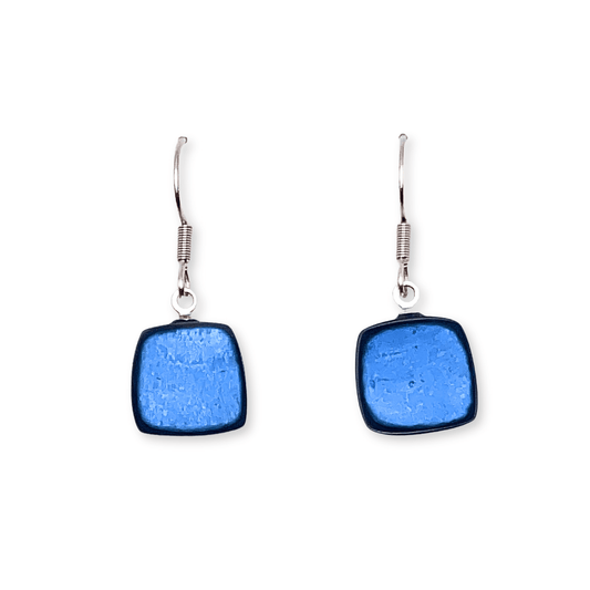 Pacific Shell Cubes Shiny Fish Hook Earrings | The Jewellery Stop