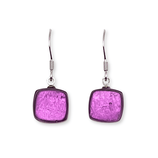 Rainbow Shell Cubes Shiny Fish Hook Earrings | The Jewellery Stop