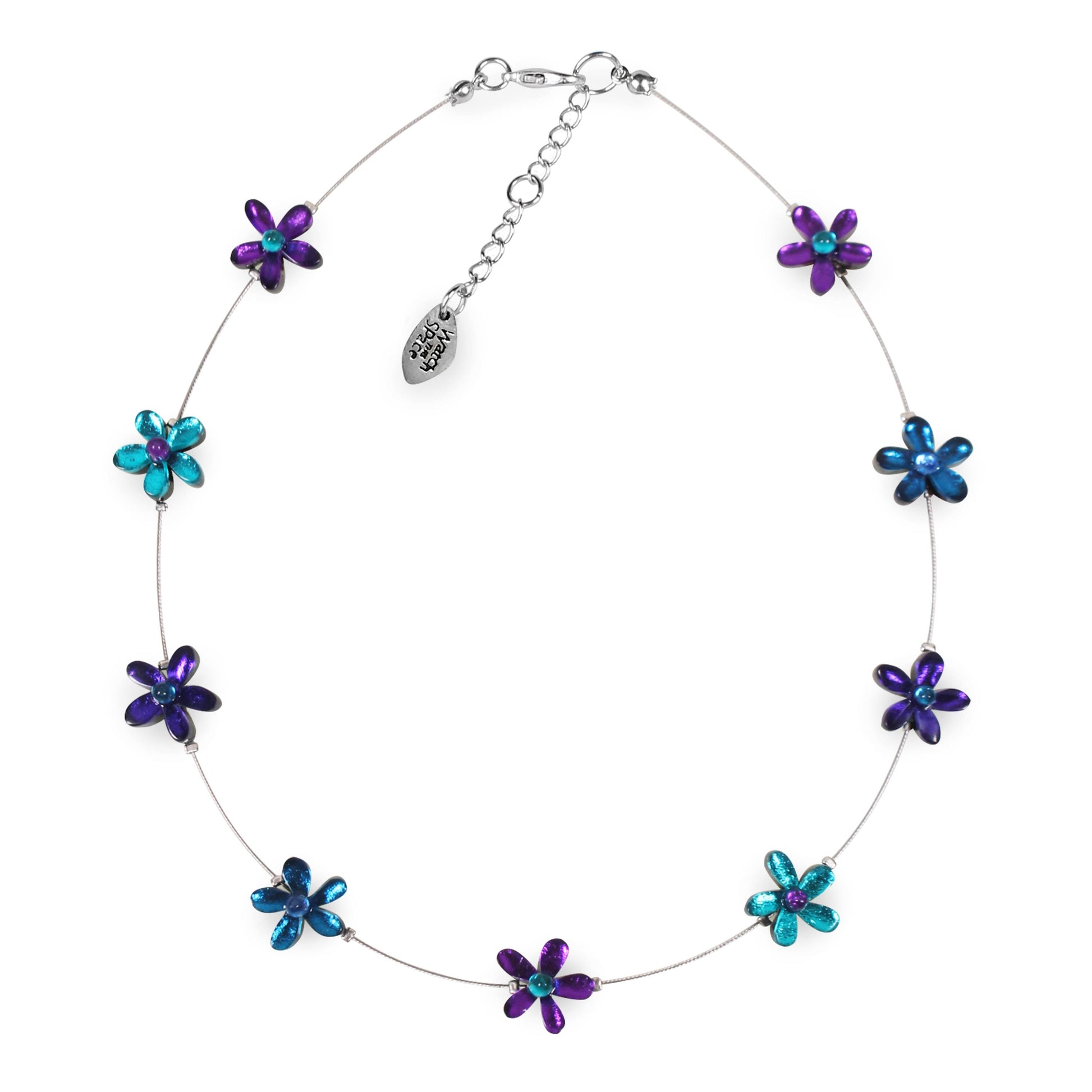 Peacock Flower Shiny Floating Necklace