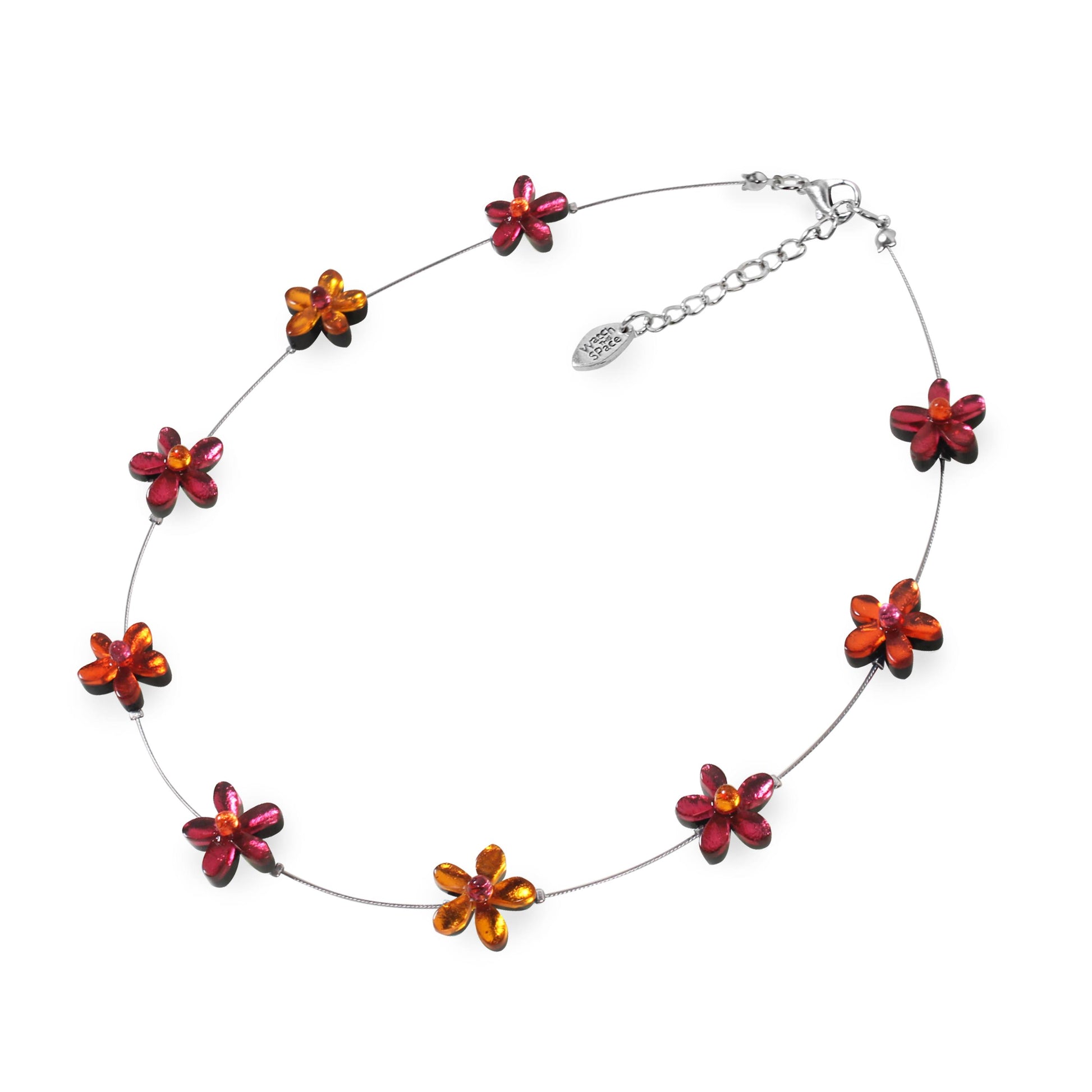 St Tropez Flower Shiny Floating Necklace